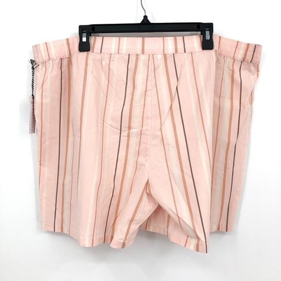 BP. Unisex Stripe Cotton Casual Short XXL Pink Cream Elastic Waist NWT - Picture 5 of 11